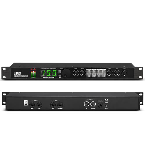 Procesador de audio profesional ecualizador, ecualizador procesador de audio con 99 programas preestablecidos y 199 efectos de sonido, procesamiento de señal de 24 bits apto para uso en estudio de grabación miniatura 1