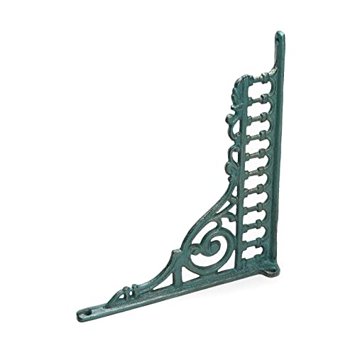 Brasstar DS8462 2Pcs Cast Iron Green European Style Wall Shelf Brackets Thick Wall Hanger Antique Home Farmhouse Decorative Large 10.6In (Length) Tqgjpt157 thumb #2