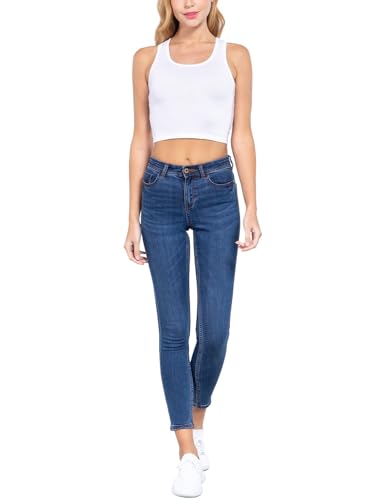 Women Sleeveless Racerback Crop Camisole Tank Tops Cotton Basic Shirts 5