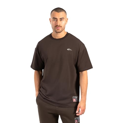 SMILODOX Herren T-Shirt Rayk - Locker geschnittenes Oversize Shirt mit auffälligem Backprint Logo auf der Brust und bequemem Rundhalsausschnitt für Moderne Streetwear Looks