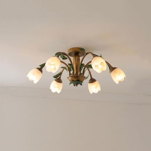 Chandelier américain vintage et plafonnier rustique en bois