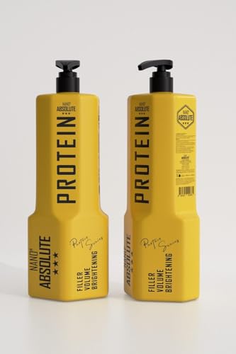 Nano Absolute Protein Shampoo 1 L – Professionelles Friseur-Shampoo mit Pumpe – Füller & Volumen-Pflege für Glanz, Geschmeidigkeit & kräftiges Haar – Salonqualität