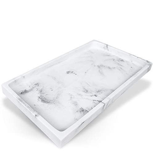 Vanity Trays for Bathroom, Bathroom Trays for Counter, Dresser Tray, Faux Marble Tray, Perfume Tray for Dresser, Vanity Tray for Dresser Tops, Bandejas Decorativas, Bathroom Vanity Tray, Matte Finish