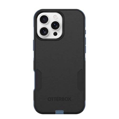 Image of OtterBox iPhone 16 Pro Max (Only) - Commuter Series MagSafe Case - Sovereign Navy (Black & Blue) - Built-in Magnets - Slim & Tough - Pocket-Friendly - with Port Protection