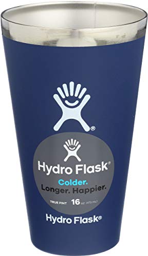 Hydro Flask 16 oz True Pint Cup for Beer or Cider - Stainless Steel & Vacuum Insulated - Stackable & Shatterproof - Cobalt
