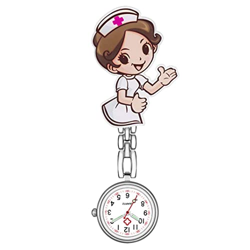 Infirmière Rond Watch infirmière Clip analogique Quartz Regarder Docteur Brooch Pocket Montre avec Clip de Bande en Acier Inoxydable 1pcswatch Cover