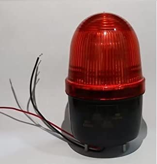 Image of POWER ABS Revolving Industrial Tower Beacon Light AC 110V /220V and DC 12V /24V Buzzer Circular Siren LED Warning Light (Red, 8.7 x 15 cm) (LTE-2071J)