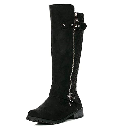 Forever Mango 21 Women's Winkle Back Shaft Side Zip Knee High Flat Riding Boots 9 BM US