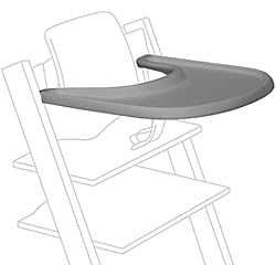 Trona Stokke Gris Tormenta Stokke Bandeja, Gris Tormenta - Diseñada exclusivamente para la Silla Tripp Trapp - Fácil de usar y limpiar - Hecha con plástico sin BPA - Para niños de 6-36 meses