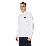 armani exchange sustainable, regular fit, long sleeves, logo embossed polo shirt, weiß, s uomo