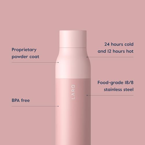 LARQ Bottle Twist Top 17 oz - Insulated Stainless Steel Water Bottle | BPA Free | Reusable for Camping, Office, Travel | Keeps Drinks Cold and Hot, Himalayan Pink - Image 4