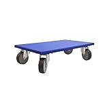 Maße: 600 x 350 x 115 mm 1 Profi Richel-Möbelroller Farbe: blau für Möbel, Kartons, Motoren, Werkzeug - Plattengröße 350 x 600 mm - mit 4fach Verschraubung der 360° Lenkrollen - Belastbar bis 300 kg - robuster Antirutschbelag