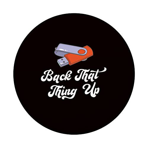 Nerd Saying IT Geek Back That Thing Up PopSockets Swappable PopGrip, Black - Image 3