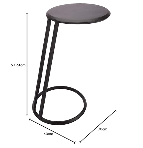 Image of Decor de Maison Brings Handcrafted Slanted Nesting Tables Large in Metal | Bed Side & Sofa Side Tables | End Table for Living Room, Bedroom, Office, Home Decor, Coffee Table (Black, Small)