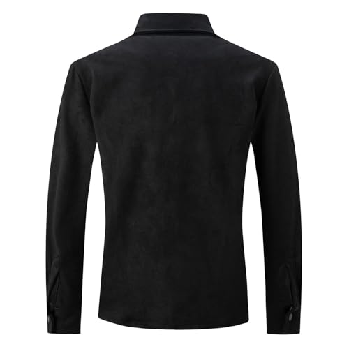 Mens Long Sleeve Suede Shirts Regular Fit Shirt Jacket Lapel Button Down Tops Lightweight Jacket Coat Fall Fashion Tees3