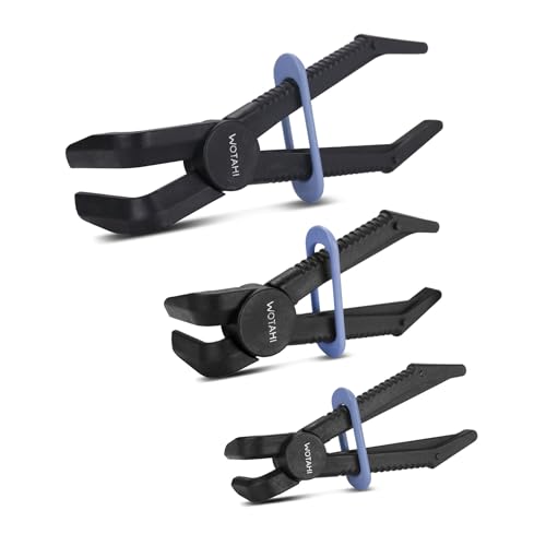WOTAHI Hose Clamp Pliers Set-3pcs Hose Pinch Off Pliers for Fuel, Brake, Radiator, Gas, and Coolant Hoses, 90° Angled Line Clamp Pliers