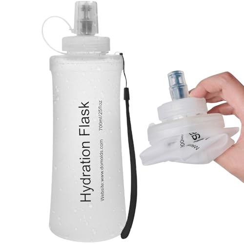 FABLENOVA Soft Flask 700ML White for Hydration Pack, Running Vest, Leak-Proof Folding, Reusable