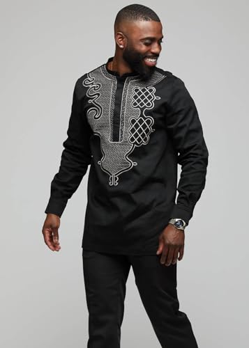 D'IYANU | Dubaku African Dashiki for Men – Traditional African Attire – Embroidered Shirt in Regular & Plus Sizes2