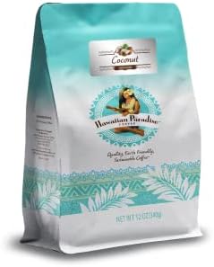 Hawaiian Paradise Coffee Coconut Flavored Ground Coffee 12oz Bag, 100% Arabica Beans, Premium Rich Flavored , Finest Beans, Sustainably Roasted Coffee