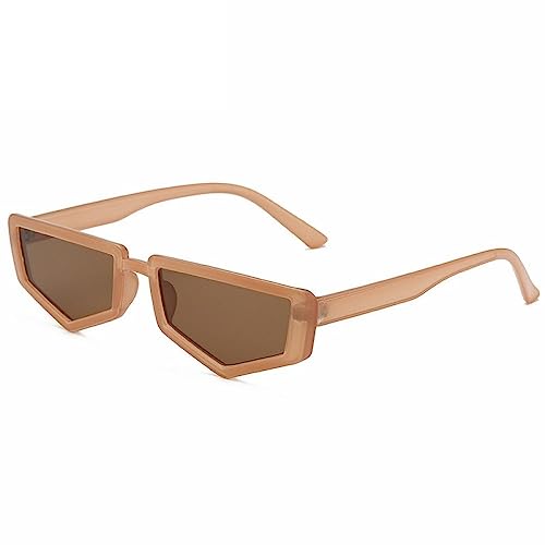 Lunettes de soleil rectangulaires monture polygone finition rétro
