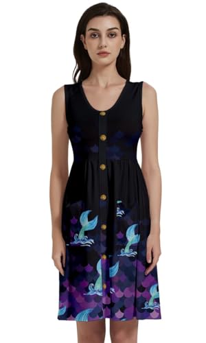 CowCow Womens Summer Dress Whales Marine Ocean Shark Octopus Crab Penguins Sea Animal Short Sleeve Dress, XS-5XL