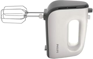 Philips 5000 Series Mixer, 450 W, 5 Velocità + Turbo, Facile Montaggio delle Fruste, Grigio/Cashmere (HR3741/00)