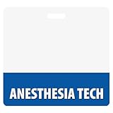 Anesthesia Tech Badge Buddy Horizontal Cobalt Blue Heavy Duty 1 Pc - Spill & Tear Proof Cards - 2 Sided USA Printed Quick Role Identifier ID Tag Backer by BadgeZoo