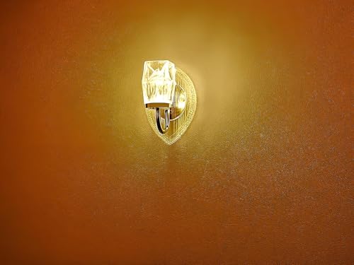 Image of FILLISKA Luxurious Acrylic Crystal Wall Lamp with Adjustable Colour Changing Function, Elegant Finish (Acrylic FrenchGold-7011)(1 Year Warranty)