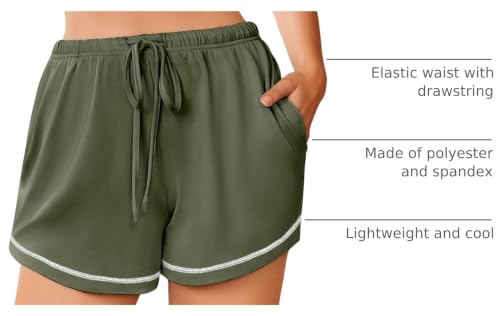 Image of Ekouaer Pajama Shorts for Women 2026 Soft Sleep Shorts Casual Lounge Shorts Comfy Pj Bottoms with Pockets