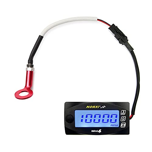 Medidor multifunción 4 en 1 para motocicleta Mini 4 metros (tacómetro RPM+temperatura de la culata del cilindro+voltímetro+reloj) 4 en 1 multímetro digital de calibre multifuncional (10mm)