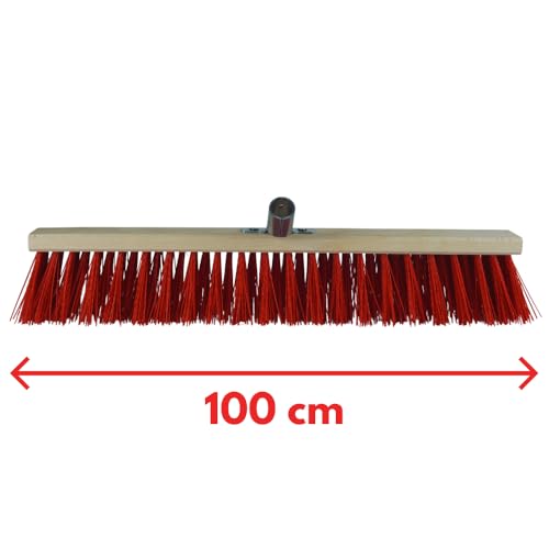 Straßenbesen Saalbesen Besen, Industriebesen Kehrbesen, Holzbesen Kehrbesen Werkstattbesen, Industriebesen, Terassenbesen Haarbesen, wählbare Breiten, mit oder ohne Stiel (100cm mit 150cm Stiel) – Bild 3
