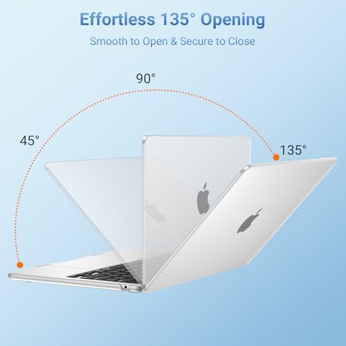 Image of MOSISO Compatible with MacBook Air 13 inch Case M5 2026 M4 2025 M3 M2 2024-2022 A3449 A3240 A3113 A2681, Hard Shell&Keyboard Cover&Screen Film&Type C for MacBook Air 13.6 inch Case, Frost