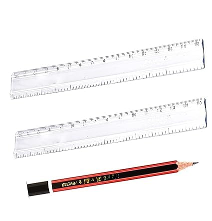 AWADH- 6 Inch 15cm Plastic Ruler Scale, Straight Ruler Scale, 2 Pcs ...
