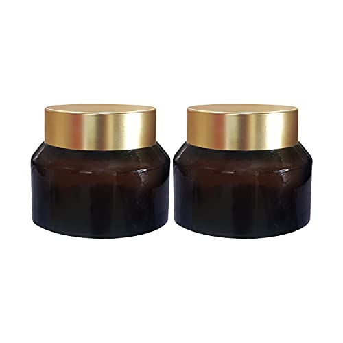 Image of Zenvista Empty Cosmetic Containers, Acrylic Jars, Small Containers For Cosmetics, Lip Balm Containers, Amber Dark Color Jar With Gold Cap-50 gm (Pack of 3)