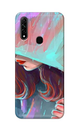 Image of PRINTFIDAA Pretty Woman Under The Umbrella Painting Printed Designer Hard Case for Oppo A31 (2020) / Oppo A8 Back Cover -(e) RPM1007