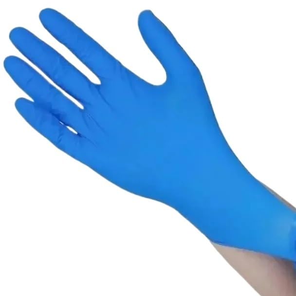 Guantes de nitrilo desechables azules (20/50/100 unidades), for lavado, reparación automóviles, trabajo industrial, limpieza del hogar(Blue 100PCS,S)