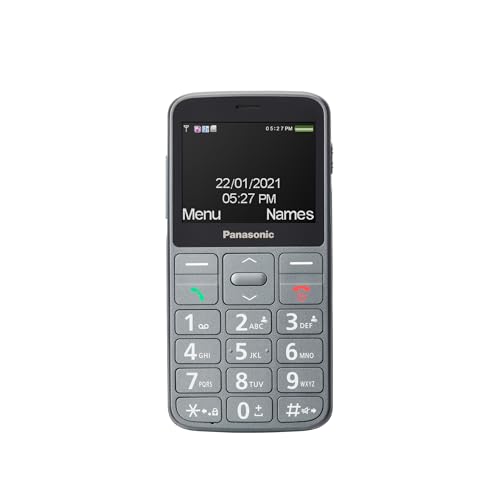 Panasonic KX-TU160EXG Essentials Mobiltelefon für Senioren, SOS-Notruftaste, große Separate Tasten, große Schrift und Nummernanzeige, Grau.
