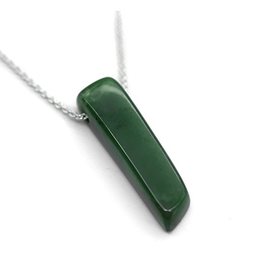 Stellia Dagger Jade Necklace 18” – 20” Adjustable Silver Plated Chain2