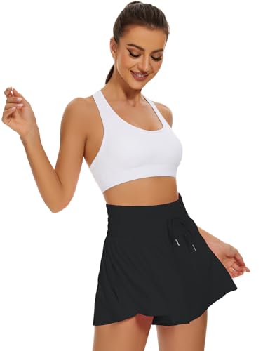 High Waist Flowy Athletic Shorts for Women Butterfly Shorts High Rise Workout Gym Shorts3