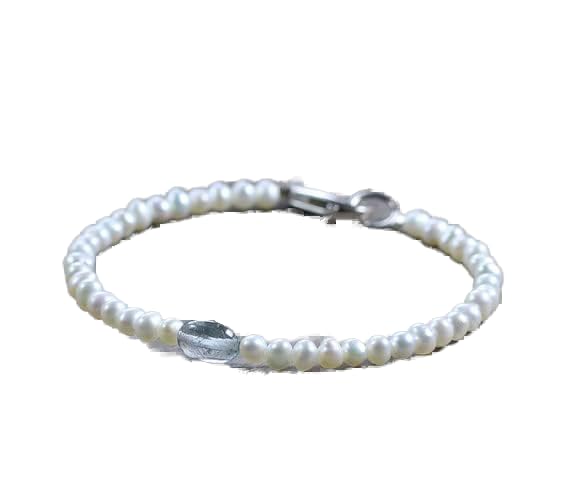 Bracelet unisexe en perles d'eau douce et aigue-marine à offrir