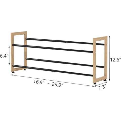 Étagère à chaussures empilable bois 2 niveaux Orga extensible - 3