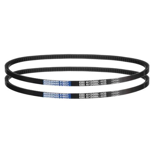 Image of AX35 Belt, Raw Edge Cogged Industrial Rubber EPDM V-Belt, Pack of 2 | 1 /2 inch(13mm) Width x 35 inch(889mm) Inside Circumference x 5 /16 inch(8mm) Height