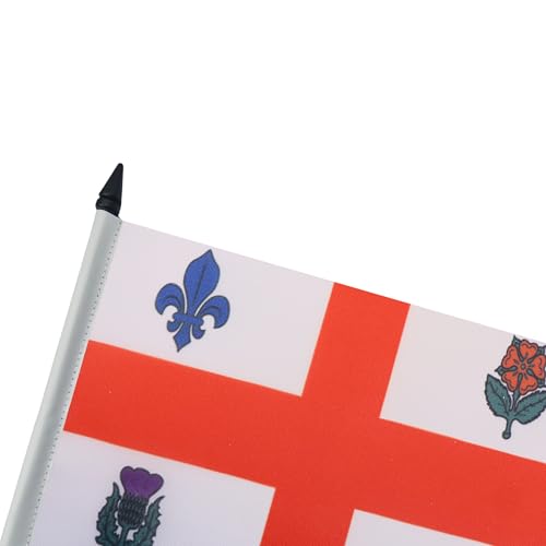 Image of Montreal Table Flag 5'' x 8'' - Canada Desk Flag 21 x 14 cm - Black plastic stick and base - AZ FLAG