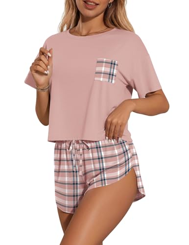 Image of Ekouaer Womens Pajama Sets Sexy Lounge Sets Side Split Short Pj Sets Cute Pjs 2 Piece Comfy Sleepwear Loungewear