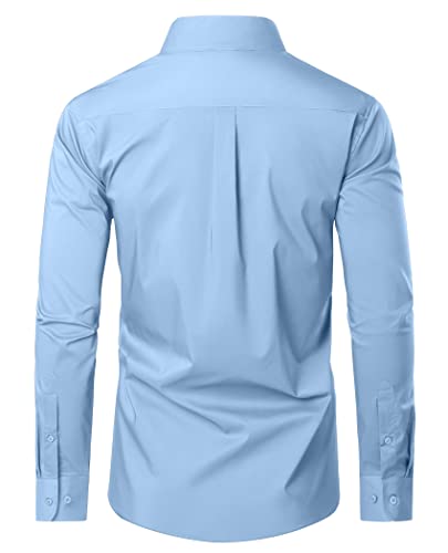 Mens Dress Shirts Long Sleeve Dress Shirts for Men Cotton Button Down Shirt Regular Big and Tall Dress Shirts - Image 3