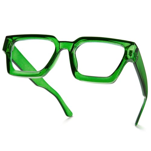Image of Cyxus 99% Oversized Blue Light Blocking Glasses Women Men Chunky Rectangle Chic Preppy Frame Computer 8143