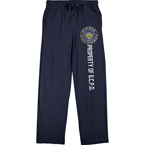 Batman City of Gotham Police Department Emblem Men's Navy Blue Graphic Sleep Pajama Pants