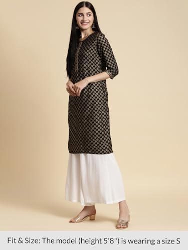 Image of rangita Women Rayon Regular Fit Knee Length Printed Straight Kurti | Kurta