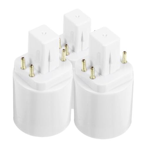 ULTECHNOVO Adaptateurs Pour Ampoules De Lampe G24q Vers E27 4 Broches Ignifugés Résistants à La Chaleur Conversion Stable Pour Usage Domestique Et Professionnel Lot De 3 Pièces Ac100-240v