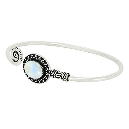 Natural Gemstones 925 Silver Plated Cuff Bracelets for Women - Oval Shape Stone Birthstone Handmade Adjustable Open Bangle Jewelry - Gifts for Wedding Anniversary Valentine's Day Christmas2